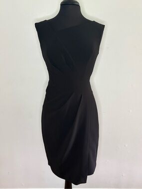 White House Black Market Women’s Black Sleeveless Midi Sheath Dress 2